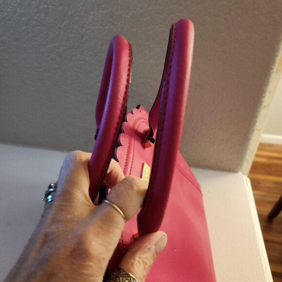 Nwot Kate Spade NY Linzi Pink Leather Scalloped Satchel Tote Purse - Picture 10 of 14